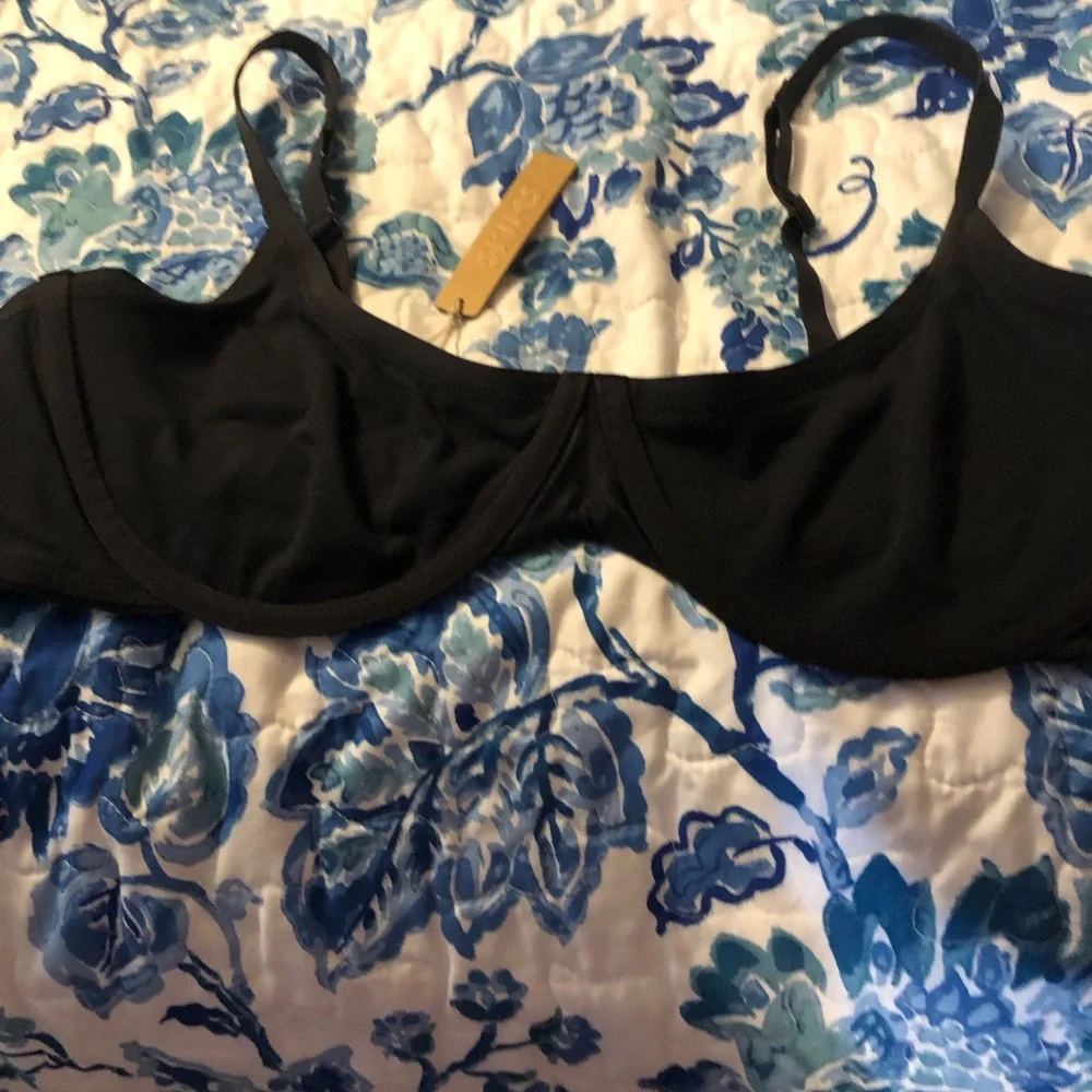 NWT Skims Cotton Logo Underwire Demi Bra Color Soot Hook & Eye Closure - Picture 5 of 6